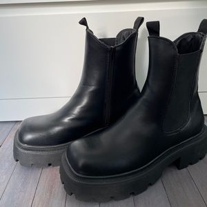 Black chunky boots